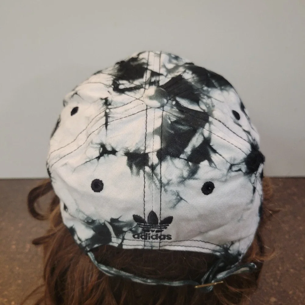 adidas Originals Baseball Cap Womens Black White Tie Dye Relaxed Strapback Hat